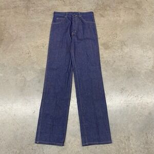VTG Reine Baumwolle Dark Wash Straight Leg Jeans Size 46 Mens